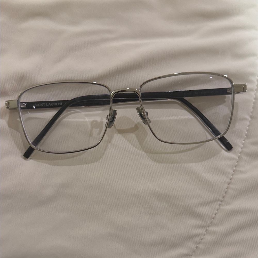 Saint Laurent Silver and Black Eyeglasses